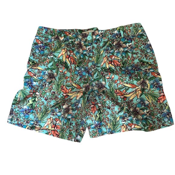 Pants - Talbots Size 14 Linen Blend Bright Floral Shorts 6" Inseam